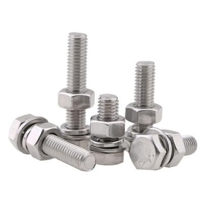 China 304 stainless steel 304 stainless steel hexagon screw external bolt nut set long screw m4m5m6m8m10m12-m20 large accessories for sale