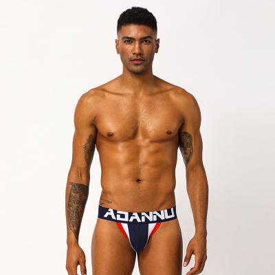 China Sexy Anti-Static Men And Low Waist Cotton Fun Comfortable Underwear With Packing Bag Man Jockstraps for sale