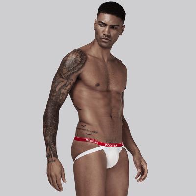 China Sexy Anti-Static Men And Low Waist Cotton Fun Comfortable Underwear With Packing Bag Man Jockstraps for sale