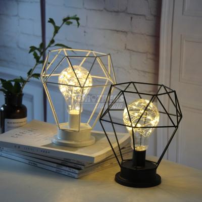 China Retro Modern Creative Holiday Iron Art Lamp Night Light Bedroom Desk Minimalist Table Lamps Reading Lighting Home Decoration for sale