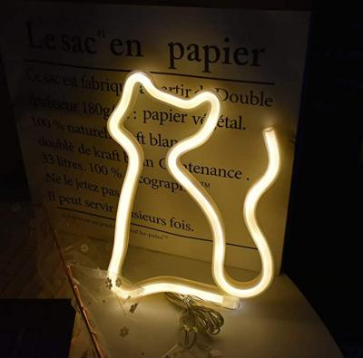 China Modern Decorative LED Wall Decor Lamp Cat Shaped Neon Night Light for Kids Room Party Christmas Wedding Decoration for sale