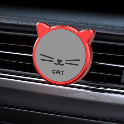 China New Creative Car Navigation Bracket Mobile Phone Aluminum Alloy Clip Mouth Air Cat Bracket Adjustable Lucky Magnetic Bracket Small Cartoon for sale