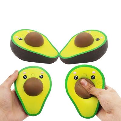 China Custom Squishy Avocado Squeeze Children Baby Amazon Amazon Decompression Squeeze Toy Popular Eco-friendly Kawaii Anti Stress Squishy Toy for sale