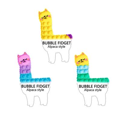 China Eco-Friendly Materials Amazon 2021 New Sensory Silicone Worry Bubble Push Snap Push Button Alpaca Sensory Wholesale for sale