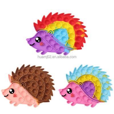 China Eco-Friendly Materials Wholesale 2021 Silicone Worry Bubble Push Button Hedgehog Push Noise Sensory Moving Person Toy for sale