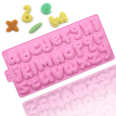 China Wholesale HuaMJ Amazon Household Dessert Store Silicone 26 Letters Designer Candy Molde Chocolate Viable Hot Transfer Molding for sale