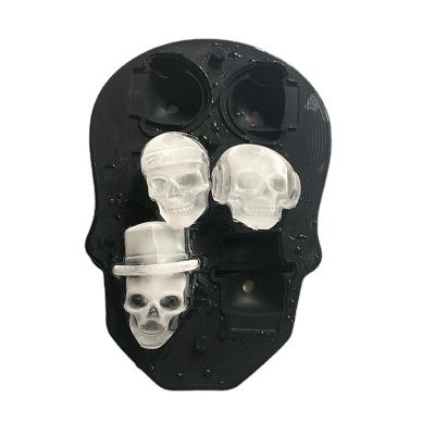 China Wholesale and Viable Items Halloween 6 Most Popular Amazon Summer Hole Skull Silicone Ice Pop Mold for sale