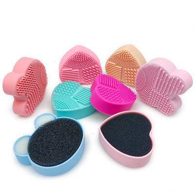 China Eco-freindly Wholesale HuaMJ Hot Popular Convenient Colorful Silicone Makeup Sponge Silicone Cute Brush Cleaner Eco-freindly for sale