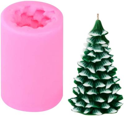 China Disposable Handmade Silicone Cake Decorating Christmas Tree Aroma Plaster Soap Cake Baking Fondant Tools Silicone Rubber Molds for sale