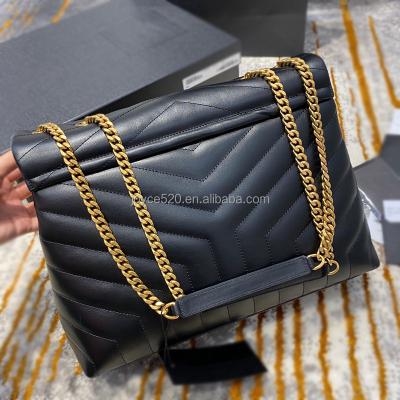 China Waterproof Designer Purses Genuine Leather Shoulder Chain LouLou Luxury Hand Bags For Women 2022 Ladies Purse Handbag Custom Logo With Box for sale