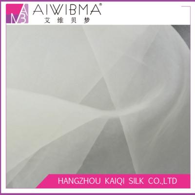 China Simple plain dyed/solid/PFD/white organza raw silk fabric for wedding bridal dress, fabric, ball gown for sale