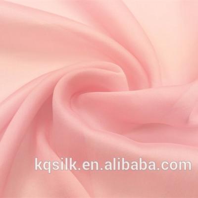 China plain plain dyed solid color 100% pure mulberry silk chiffon fabric / plain pure silk chiffon fabric for sale