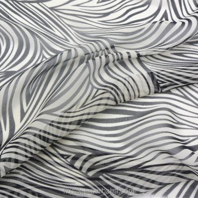 China plain zebra printed silk georgette fabric, chiffon silk georgette fabric for sale