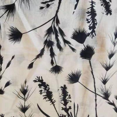 China 2021 9mm Silk Cotton Fabric Organic Cotton Blend Silk Fabric In Digital Printing Flower DES for sale