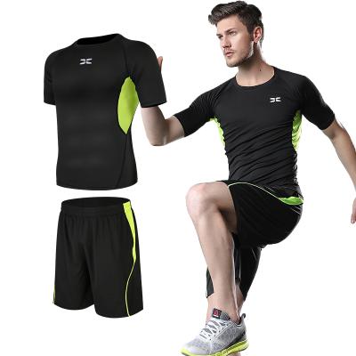 China Wholesale Training Antibacterial Customized Sports Gym Set Sportswear Workout Men's Fitness Yoga Wear Set for sale