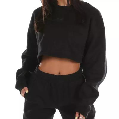 China New Design Anti-Wrinkle Custom Hoodie Crop Top Women Hoodie Sweatshirt Wholesale for sale