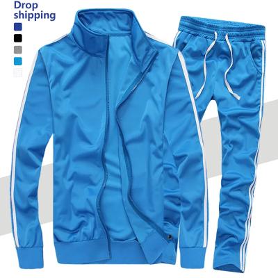 China Polyester Running Jogging Gym Sportswear Suits Sweatsuit Breathable Custom Logo Mens Suits Slim Fit White Sets For Men for sale