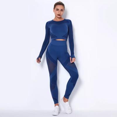 China Active Fitness Clothing Gym Set Women Yoga Wear Set Women Breathable Seamless Tracksuit Bra Sports Leggings+ Sportswear Set for sale