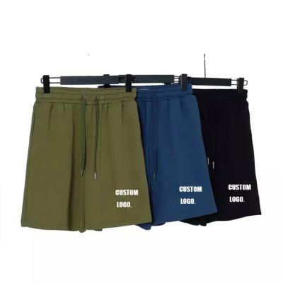 China Anti-Wrinkle Custom Printed Summer Loose Mens Sweatpants Solid Shorts Cotton French Terry Shorts for sale