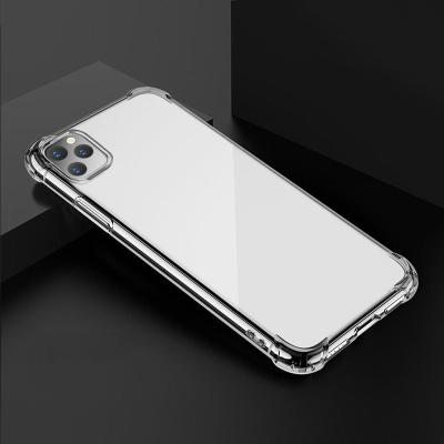 China 2021 Wholesale Clear Anti-fall Protector Transparent Airbag Back Over Phone Case For iPhone 11 12 pro Max Shockproof Phone Silic for sale