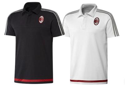 China Manga corta casual blanca del negro de los polos de AC Milan SportsSoccer en venta