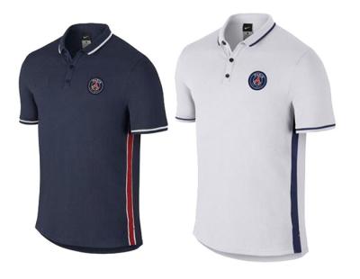 China Personalized Soccer Polo Shirts White Blue , Paris Saint Germain Soccer Polo Jerseys for sale