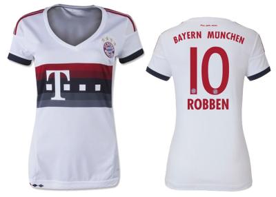 China White Fans Womens Soccer Jerseys ,  womens soccer uniforms FC Bayern Munich Away for sale