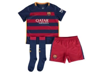 China Jugend scherzt Socken-Barcelonas 10 MESSI der Fußball-Trikot-kurzen Hosen blaues Rot-Haus zu verkaufen