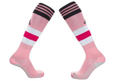 China Juventus Cotton Soccer Socks Pink Away Sports Polyamid Men's Football Stocking for sale