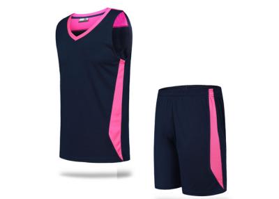 China OEM Promotional Basketball Training Jerseys Breathable Mesh Pink Black Plain Team Logo for sale