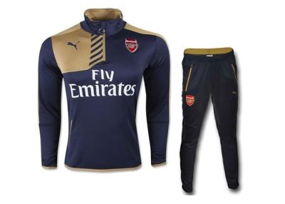 China Arsenal Gold Black Soccer  Tracksuit Football Training Uniform Warm Up Sweater Pant for sale