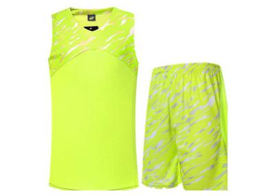 Cina Camicia semplicemente fluorescente di cucitura dell'OEM di verde delle camice di addestramento di pallacanestro in vendita