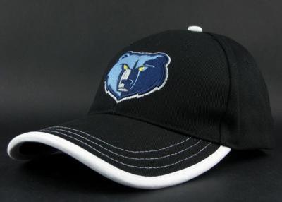 China Promotional Long Peak Baseball Cap Sports Cotton Embroidery Grizzlies Cap Black for sale