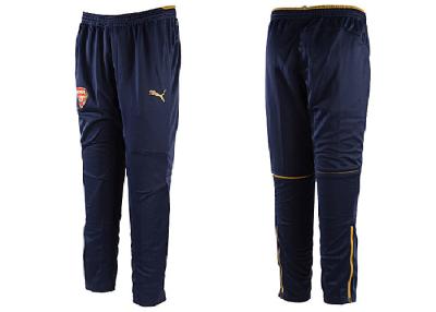 China Arsenal Dark Blue Warm Up Soccer Pants Football Training Pants With Bottom Zipper for sale