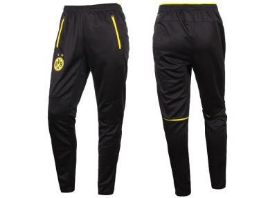 China Dortmund Black Yellow Warm Up Soccer Pants 100% polyester Training Sports Trousers for sale