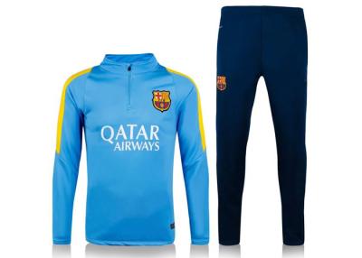 China Terno 2016 azul do treinamento de Barcelona do fato de desporto do futebol com o ajuste seco da cópia de BEKO tailandês à venda