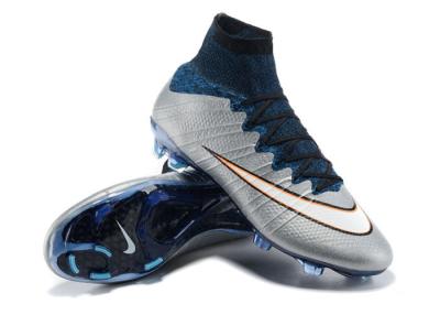 China O futebol preto Hyper branco de prata calça a terra firme do CR 7 FG de Superfly metálica à venda