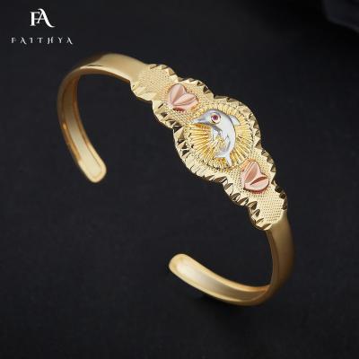 China FB0017 14 Kt Gold Sufficiency Cute Hawaiian Wide Silver Dolphin Bracelet 8Mm Handmade Bangle Bracelet for sale