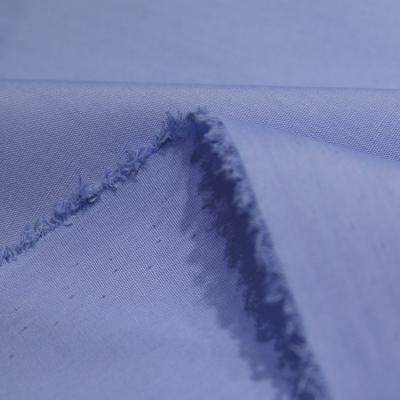 China High Quality Lightweight Simple Blue Poplin Cotton Soft Linen Shirting Fabric Shrink-Resistant for sale