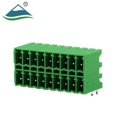 China Double PA66 Rows Male Recess Terminal Blocks Cable Connectors For PCB 3.5mm Pitch for sale