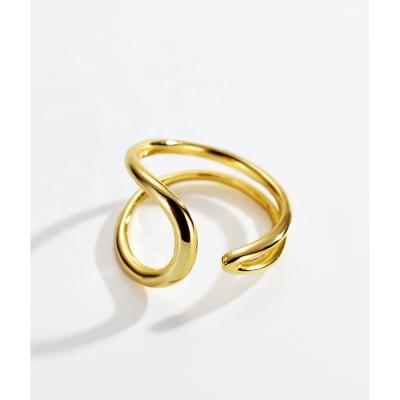 China FASHIONABLE Women's Ring Adjustable Jewelery Gold Plated Two Line Wrap for sale