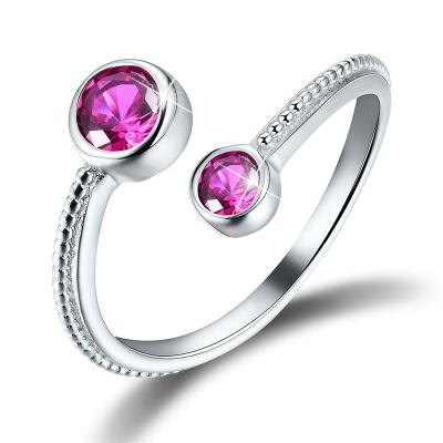 China TRENDY Adjustable 925 Silver Women Ring Anniversary Stone for sale