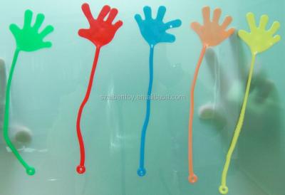 China sticky on the wall toys, sticky toys hand TPR toys hand for sale