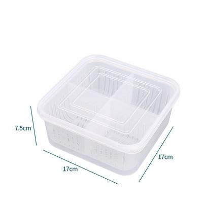 China Freshness Preservation Kitchen Food Storage Box Clear Plastic Food Storage Containers With Detachable 4 Grids Storage Box Refrigerator With Sealing Lid for sale