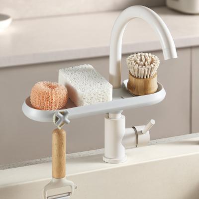 China Sustainable New Kitchen Faucet Detachable Bracket Sponge Cleaning Brush Storage Holder for sale