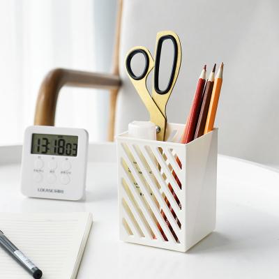 China Simple Japanese Style Wall Mounted Pen Holder Makeup Pen Desktop Stationery Sundries Desktop Storage Box for sale