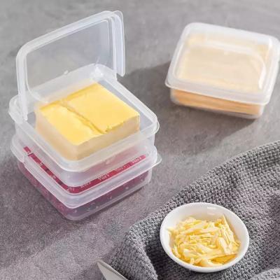 China 2 Pcs Sustainable Ginger Garlic Box Butter Box Kitchen Supplies Stackable Fruit Preservation Onion Cheese Slice Storage Box Fridge for sale