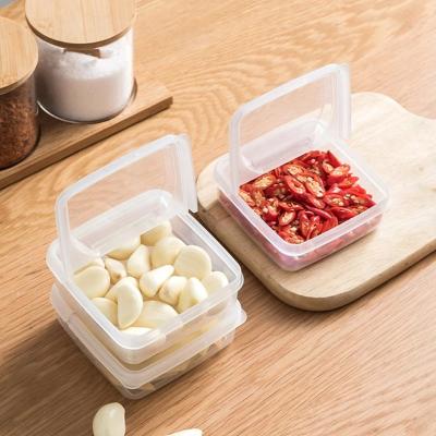 China 2 Pcs Sustainable Ginger Garlic Box Butter Box Kitchen Supplies Stackable Fruit Preservation Onion Cheese Slice Storage Box Fridge for sale