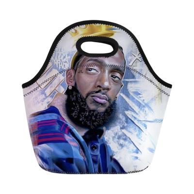 China Fashion Art African Boys Lunch Box Black Kids Picnic Bag Kids Neoprene Lunchbag for sale