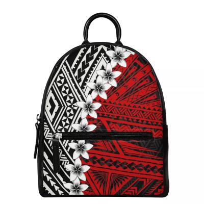 China Beautiful Girls Waterproof Polynesian Tribe Girl Mini Backpack Mini Crossbody Shoulder PU Leather Backpack for sale